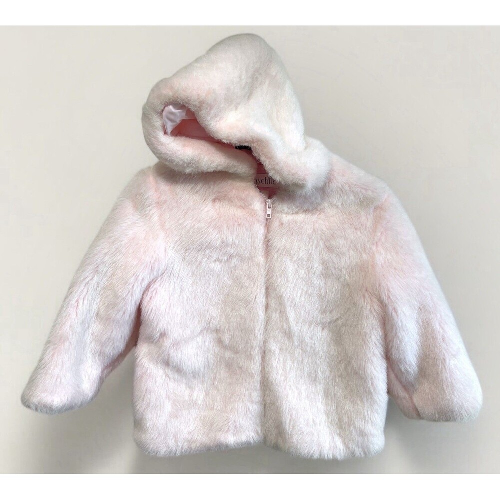 Vintage Rothschild Girls Winter Fake Fur Coat Jacket Hood Pink  5/6 Frame Resist